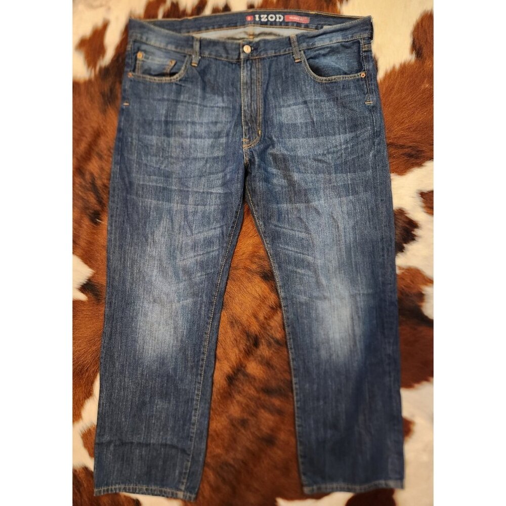 Izod Blue Jeans Denim Men Pants Size 46 x 32 Relaxed Fit